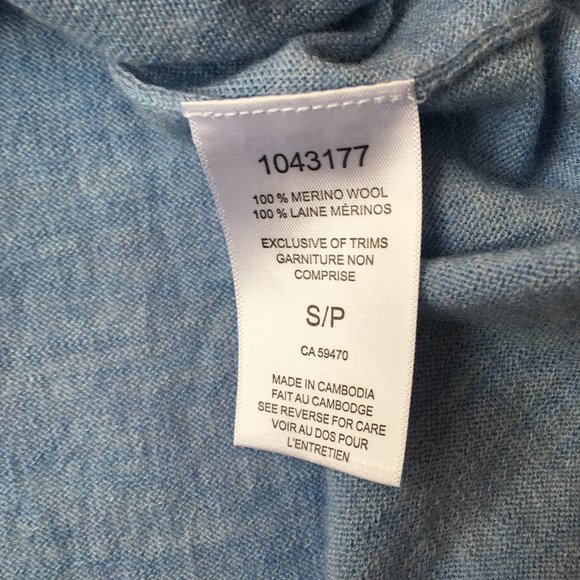 BADGLEY MISCHKA Blue Long-sleeve Merino Sweater, Small - Picture 13 of 14